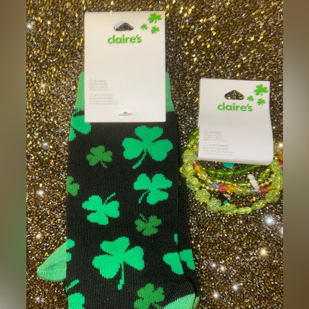 Claries"s Saint Patrick's Day Socks & Bracelets